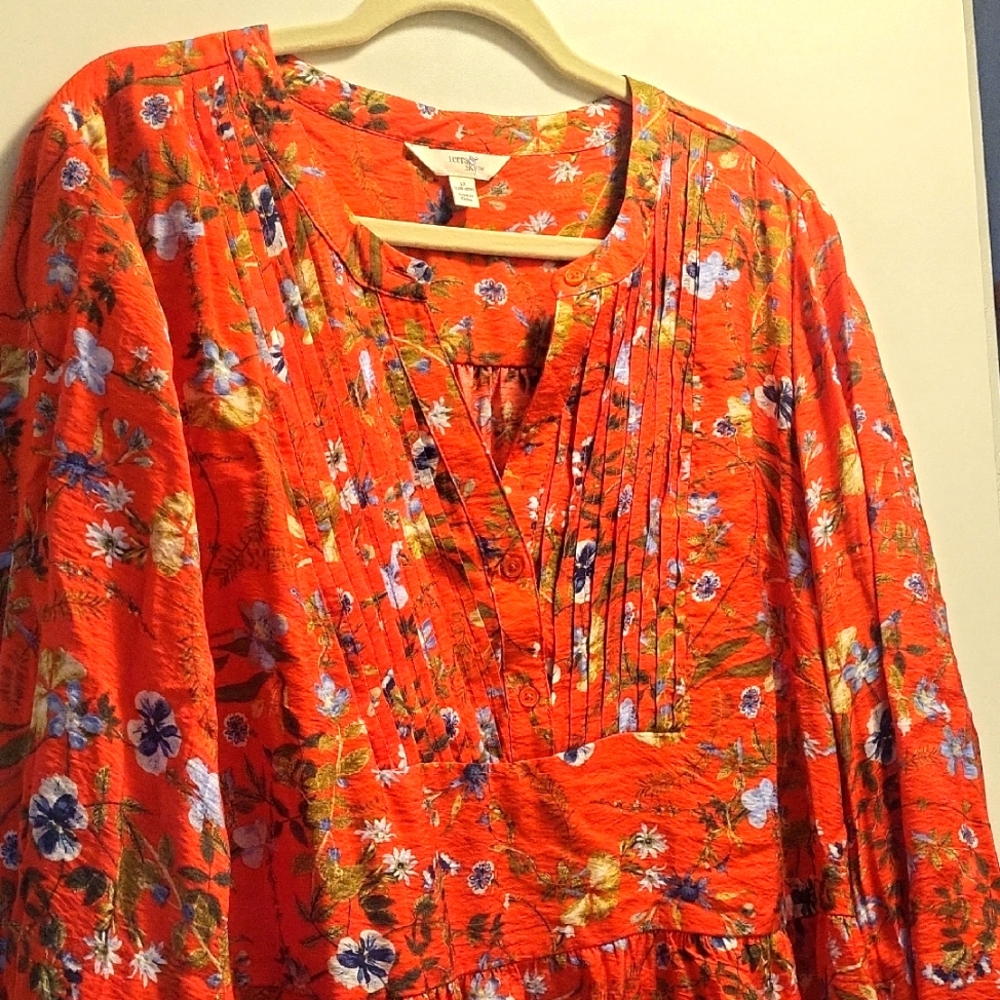 Vintage Floral Red Dress
